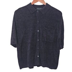 Barefoot Dreams Cozy Chic Ultra Lite Black Button Down Pocket Shirt Womens Small